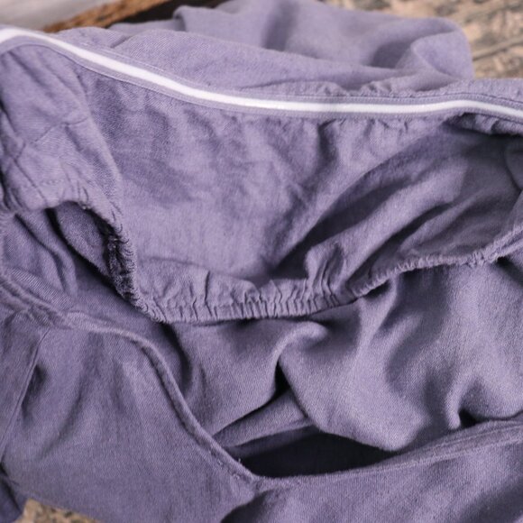 Free People Julietta Off Shoulder Maxi Dress S Blue Granite Linen Puff Sleeve - Picture 11 of 16